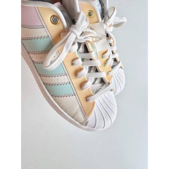NWT ADIDAS Superstar OT Tech White Pastel Leather Low Top Sneakers, Size 9 - Picture 5 of 16